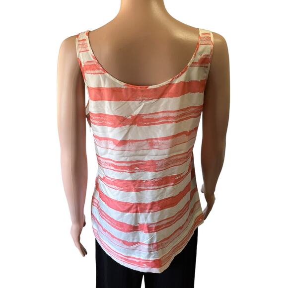 J. Crew Factory Silk Striped Tank Top Side Zipper Beachy Coastal Resort Wear 6 - Picture 3 of 4